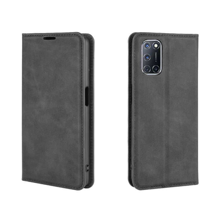 For OPPO A72 Retro-skin Business Magnetic Suction Leather Case with Holder &amp; Card Slots &amp; Wallet, For OPPO A72