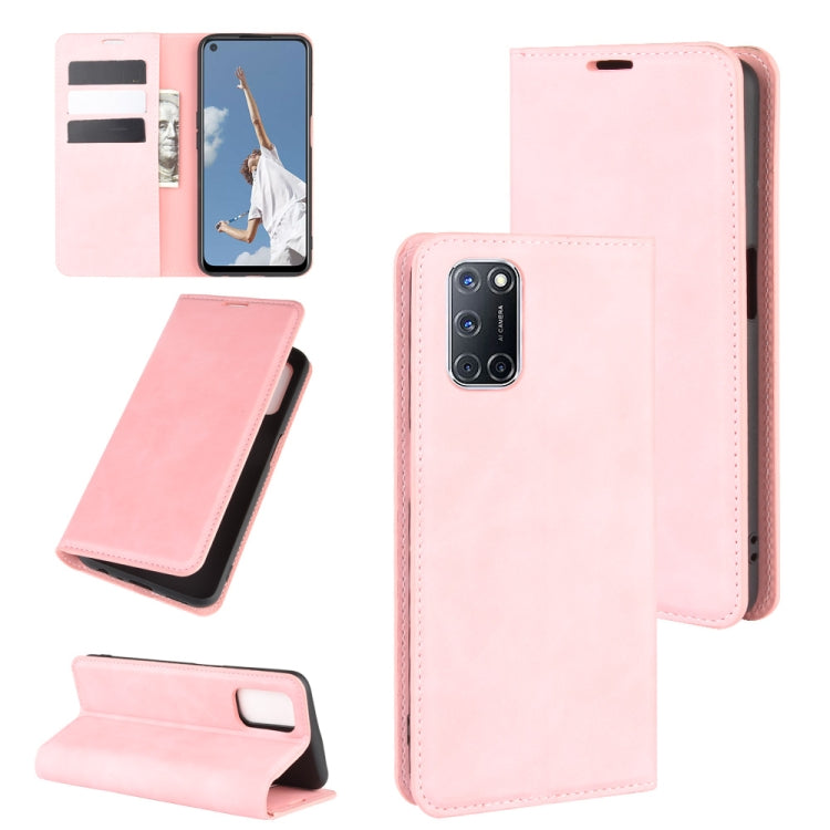 For OPPO A72 Retro-skin Business Magnetic Suction Leather Case with Holder & Card Slots & Wallet, For OPPO A72