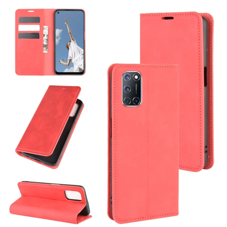 For OPPO A72 Retro-skin Business Magnetic Suction Leather Case with Holder & Card Slots & Wallet, For OPPO A72