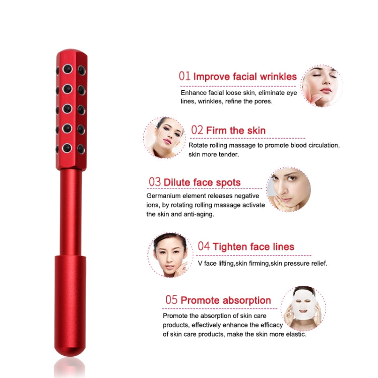 30 Germanium Massage Beauty Stick Roller V-shaped Beauty Instrument Facial Massager Random Colour Delivery, 30 Germanium