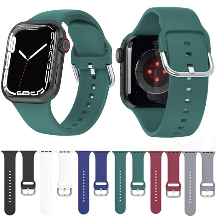 Silicone Solid Color Watch Band, For Apple Watch Series 6&amp;SE&amp;5&amp;4 40mm, For Apple Watch Series 6&amp;SE&amp;5&amp;4 44mm, For Apple Watch Series 7 41mm, For Apple Watch Series 7 45mm