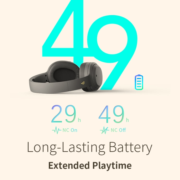 Edifier W820NB Bluetooth Wireless Noise Canceling Sports Music Headset, W820NB White, W820NB Gray