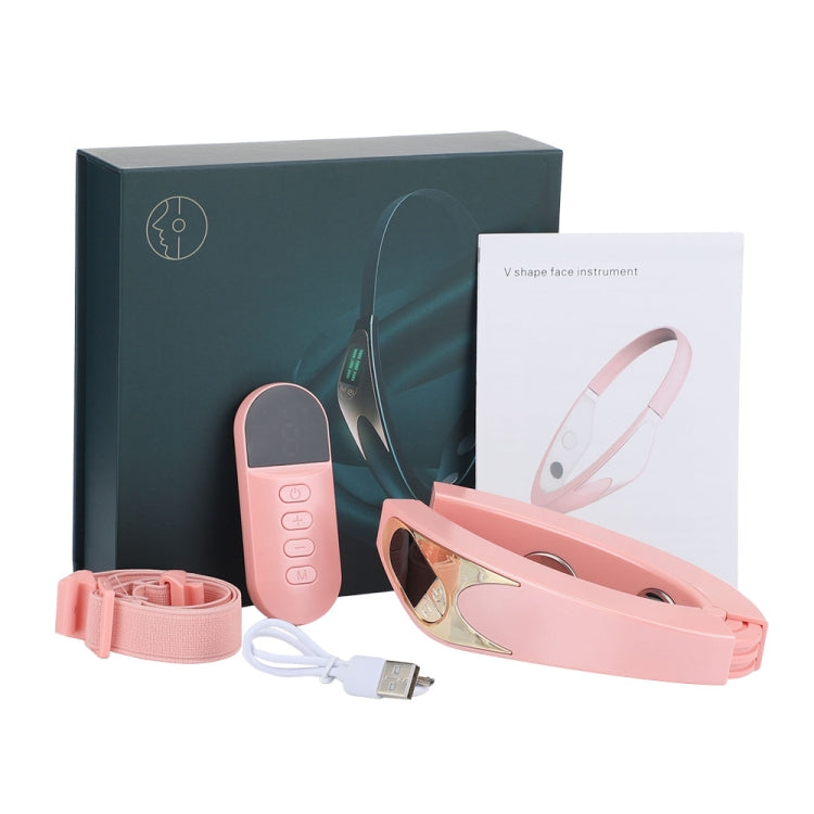 Microcurrent EMS Face Thinning Instrument Red Blue Light Skin Rejuvenation Beauty Instrument, (Pink)