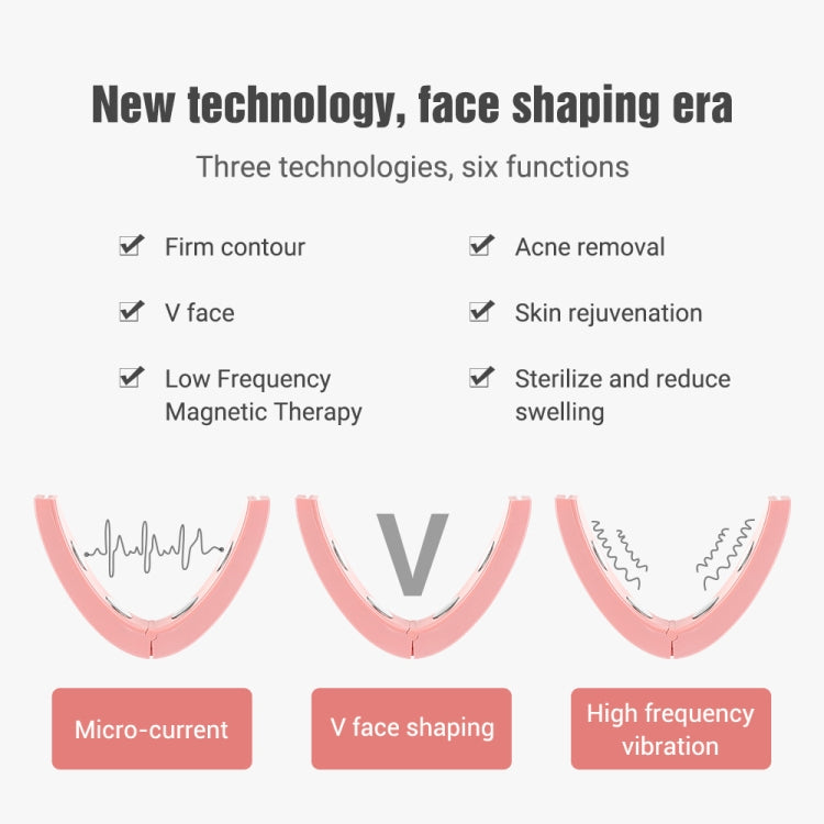 Microcurrent EMS Face Thinning Instrument Red Blue Light Skin Rejuvenation Beauty Instrument, (Pink)