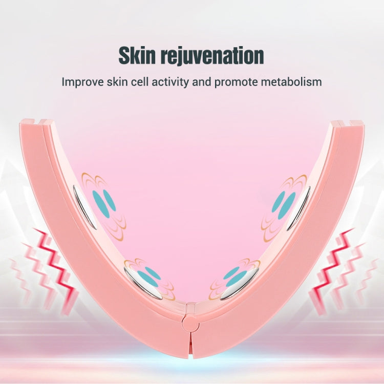 Microcurrent EMS Face Thinning Instrument Red Blue Light Skin Rejuvenation Beauty Instrument, (Pink)