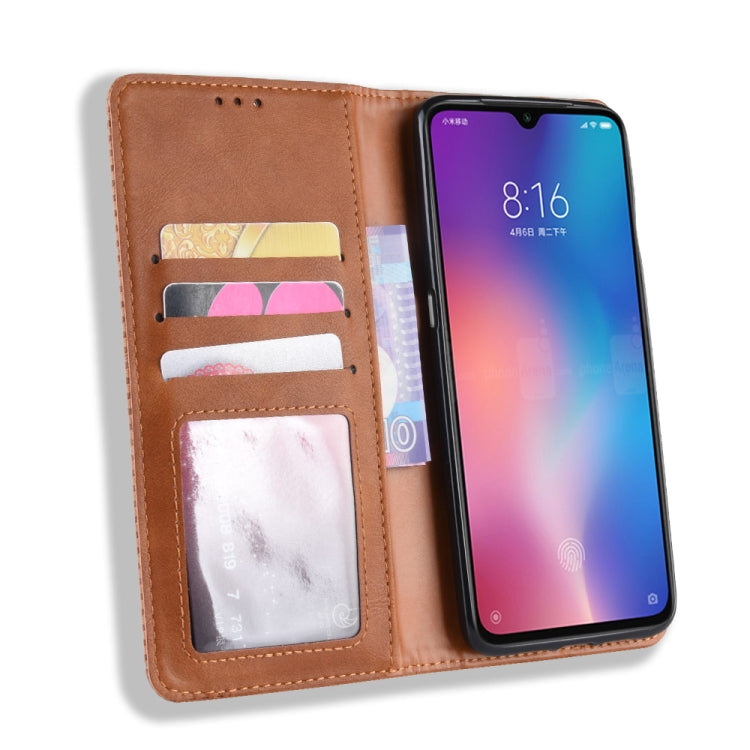 Magnetic Buckle Retro Texture Horizontal Flip Leather Case for Xiaomi Mi 9, with Holder & Card Slots & Wallet, For Xiaomi Mi 9